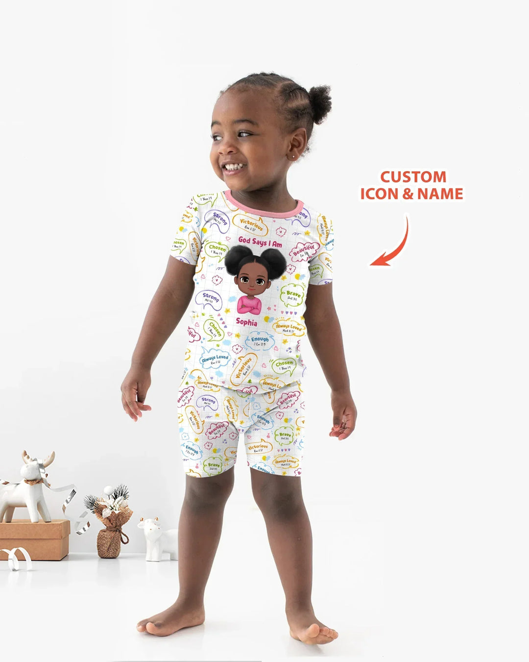 Zweiteiliges Pyjama-Set mit kurzen Ärmeln und Shorts im Sommer-Design