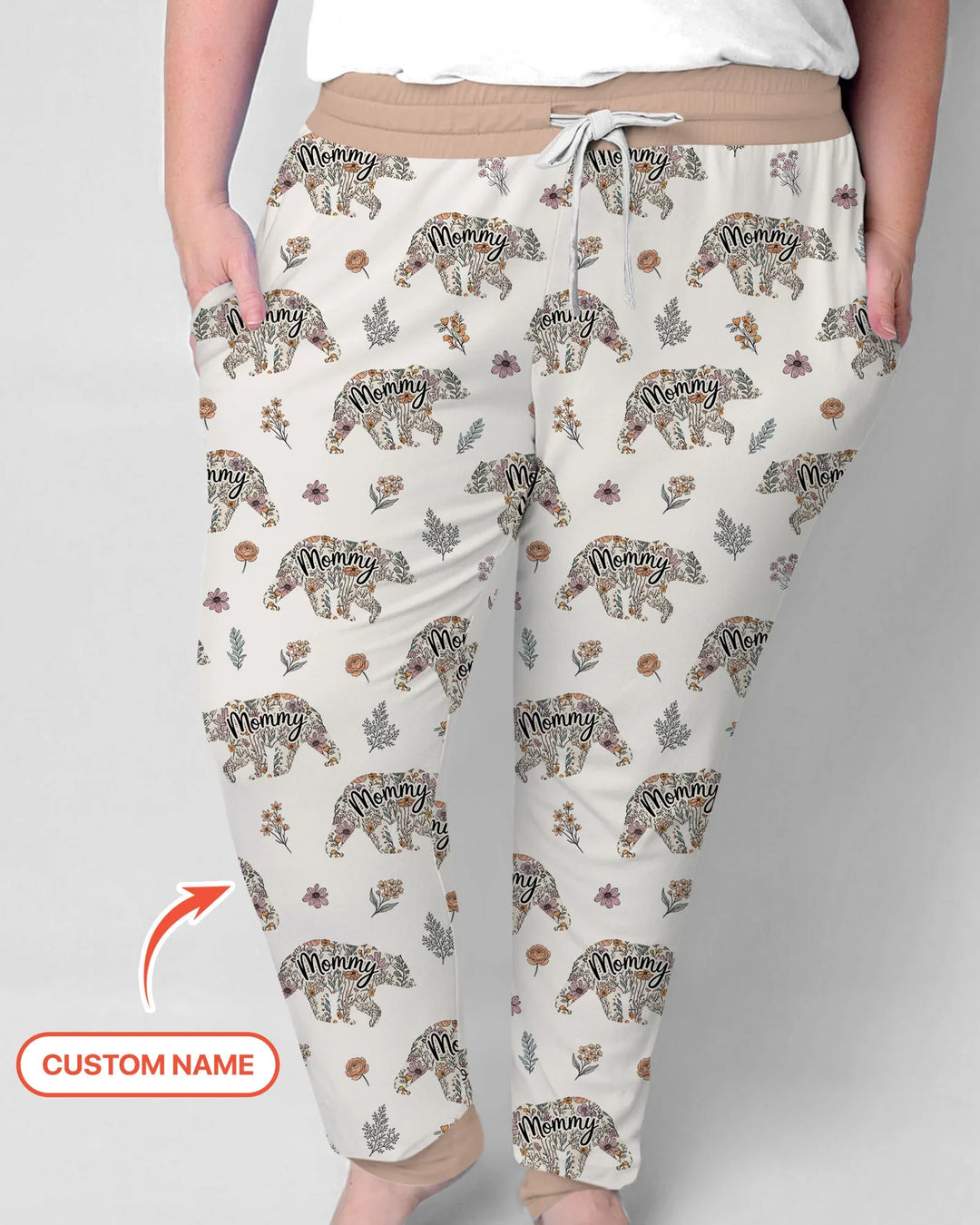 Custom Name Floral Bear Family Matching Bamboo Women Pajama Set