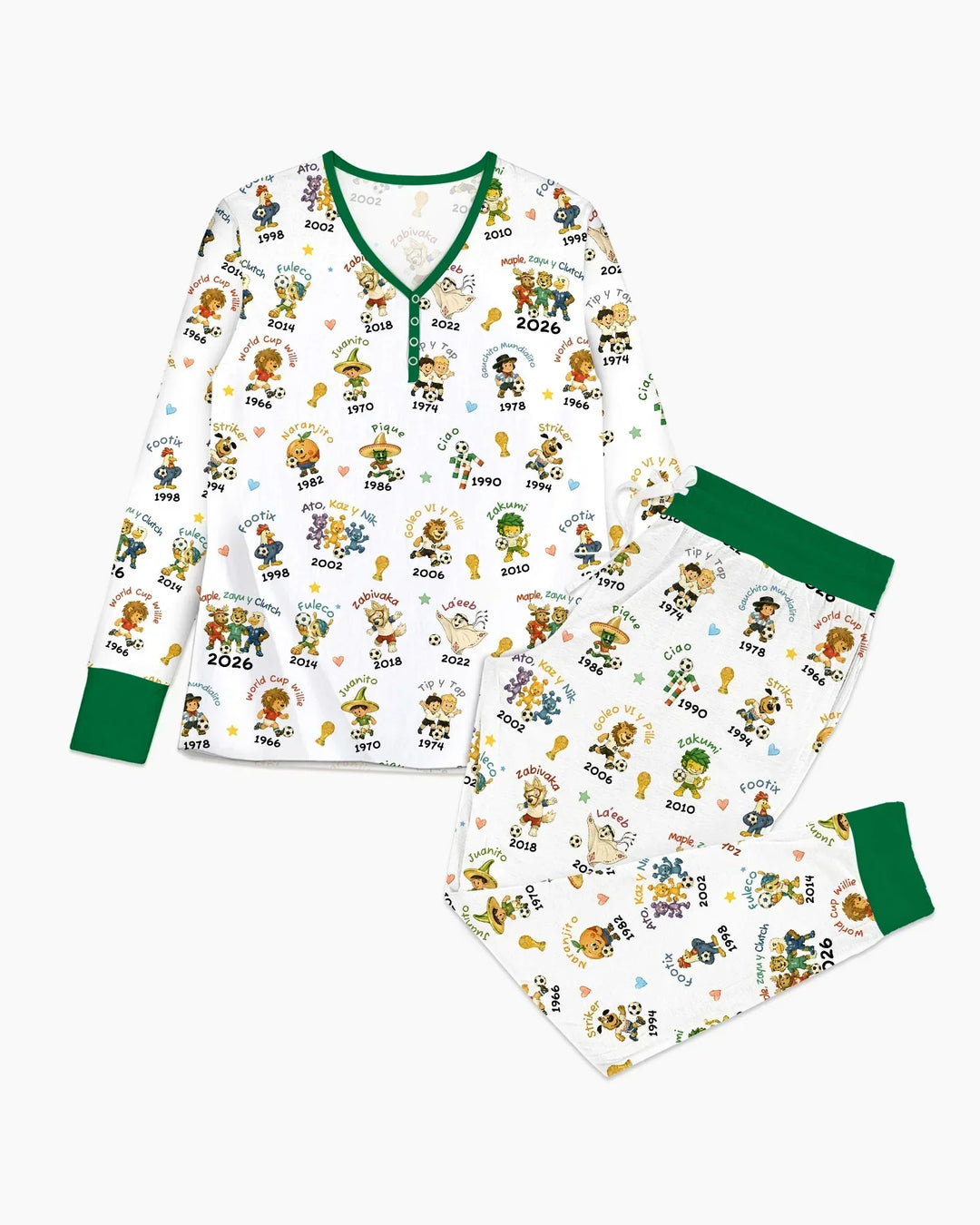 Soccer cup Mascots Bamboo Women Pajama Set