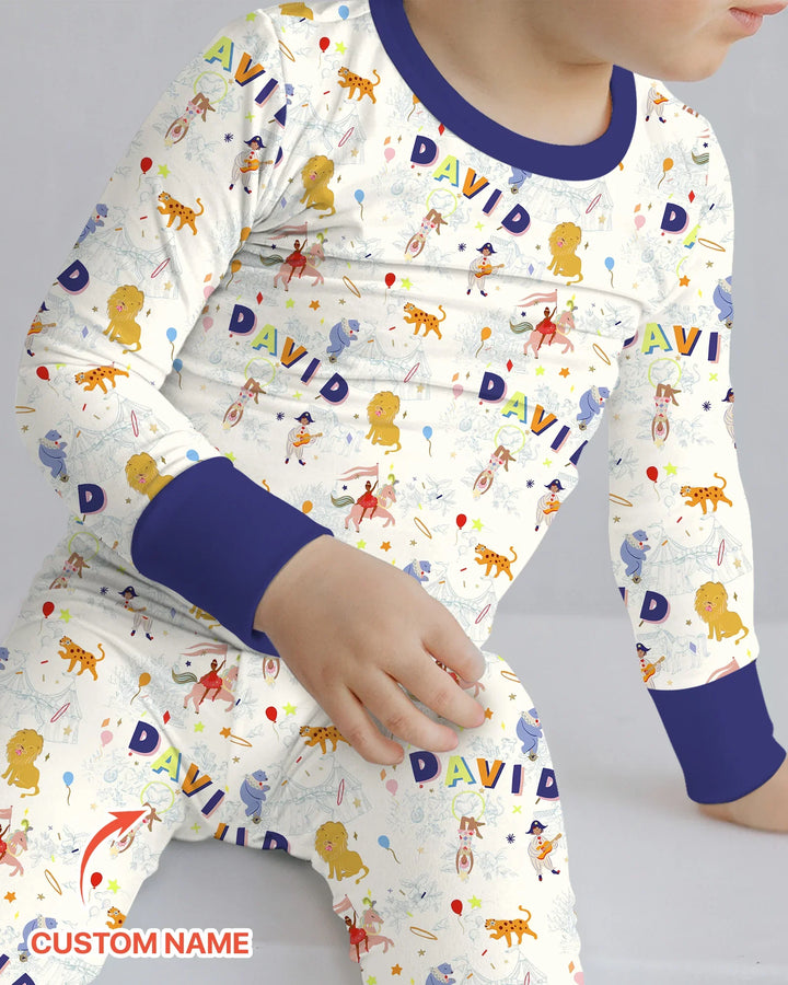 Zweiteiliges Langarm-Pyjama-Set mit Sommerfrüchten