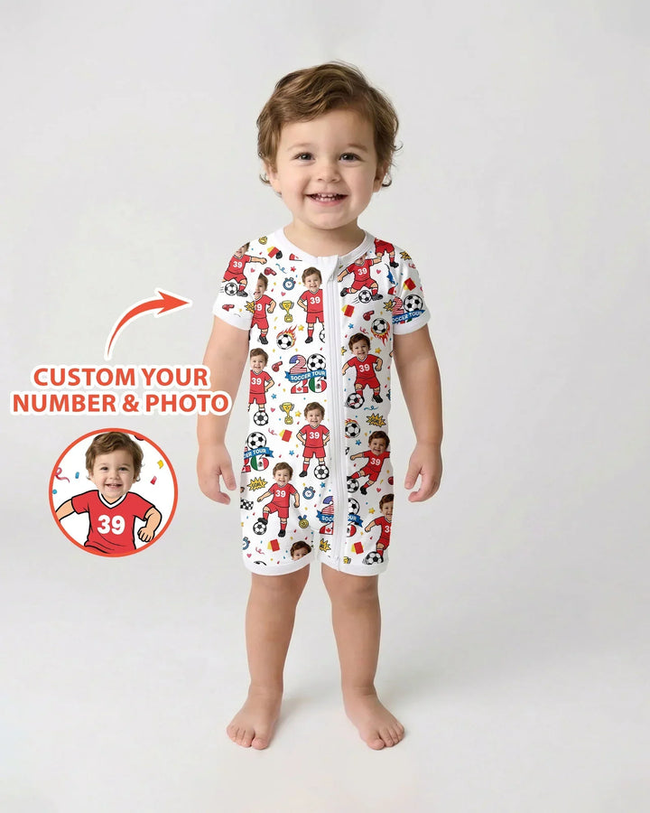 Plantilla PERSONALIZADA de Bambú Pijama Corto con Cremallera