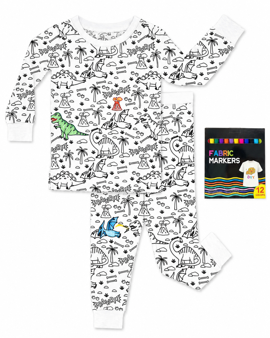 All Colorable Bamboo Two Piece Long Sleeve Pajama Set