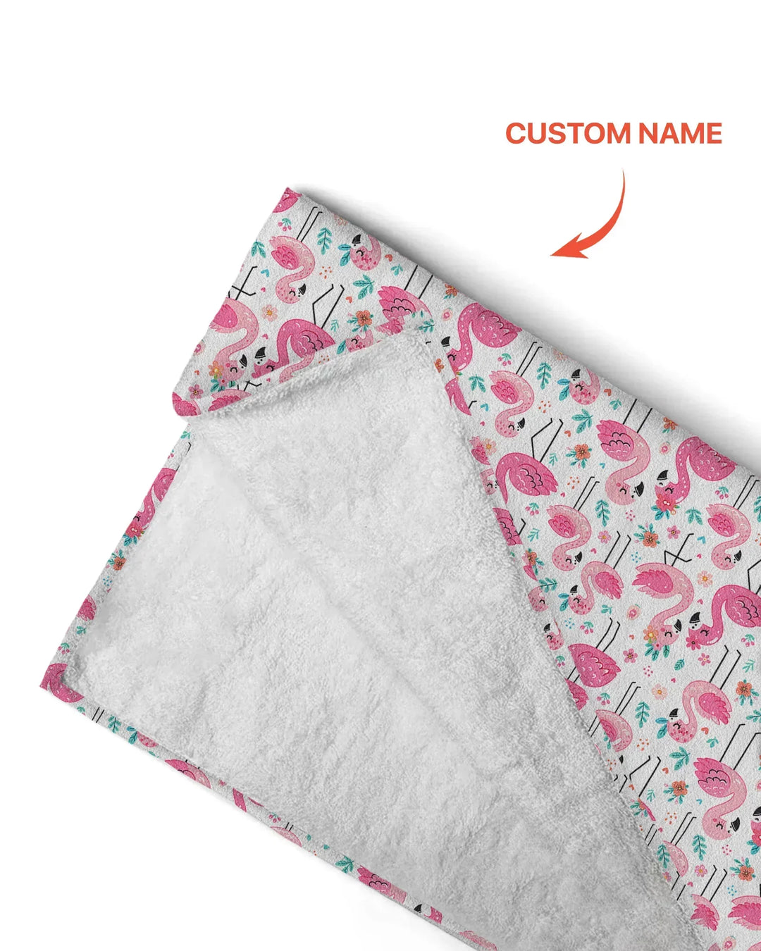 Custom Name Hello Flamingo Bamboo Beach Towel