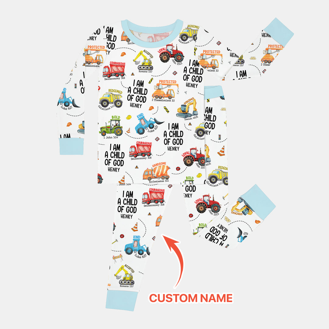 I Am A Child Of God Custom Name Two Piece Long Sleeve Pajama Set