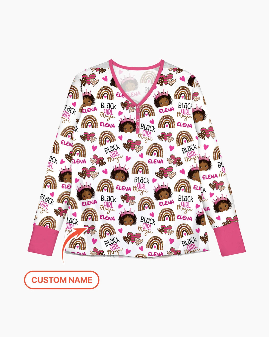 Custom Name Black Girl Magic Bamboo Women Pajama Set