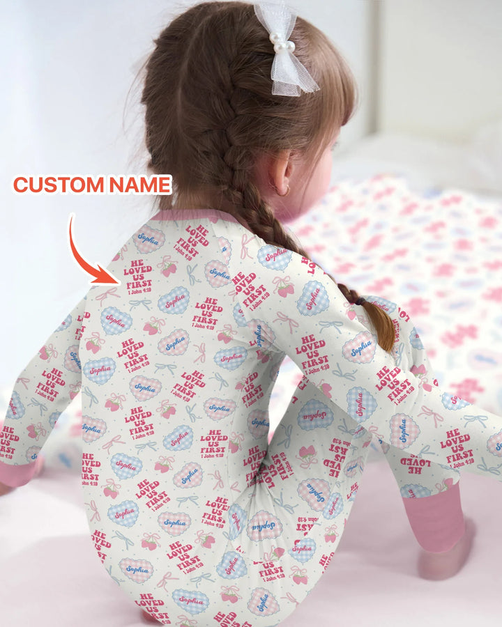 He Loved Us First Custom Name Bamboo Convertible Zippy