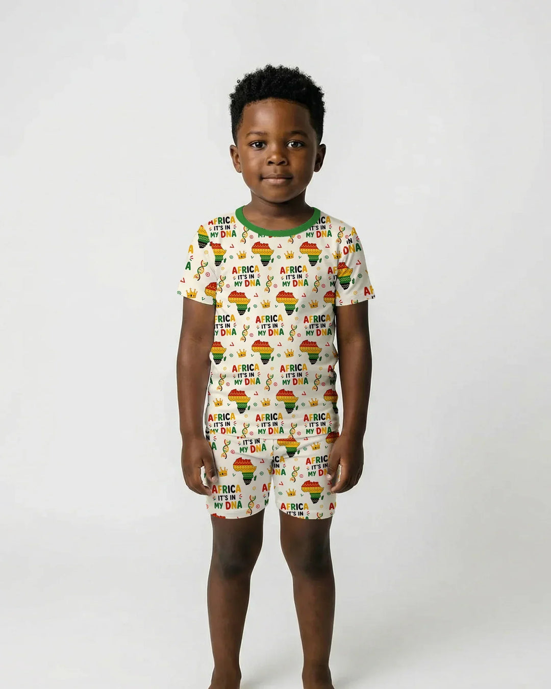Africa It's In My DNA Bamboo Two Piece Short Sleeve Shorts Pajama Set