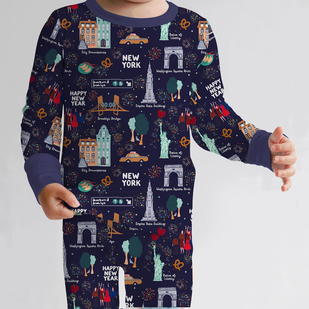 New York New Year Eve Two Piece Long Sleeve Pajama Set
