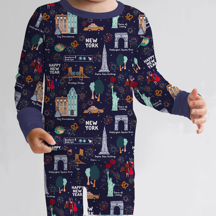 New York New Year Eve Two Piece Long Sleeve Pajama Set