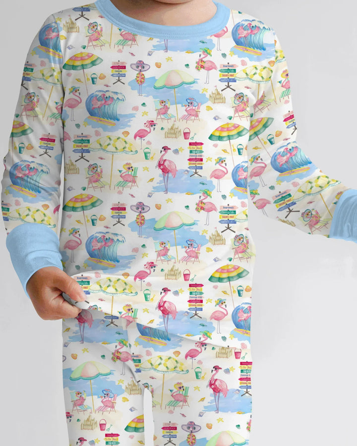 Zweiteiliges Langarm-Pyjama-Set mit Sommerfrüchten