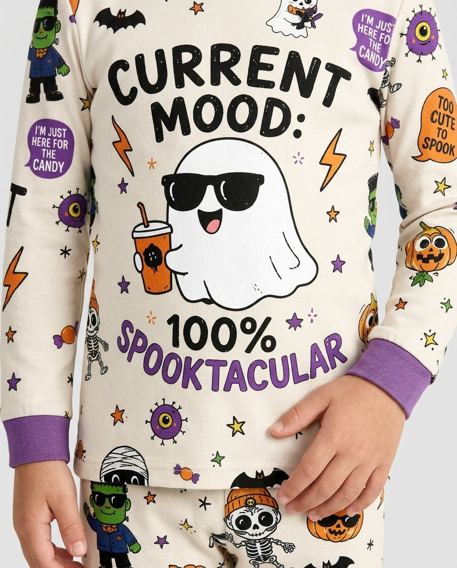 Halloween Friends Bamboo Two Piece Long Sleeve Pajama Set