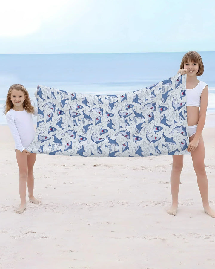 Big Sharks Attack Bamboo Beach Towel