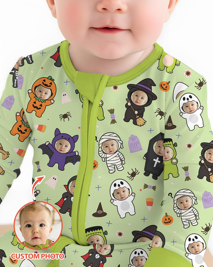Custom Photo Little Halloween Crew Bamboo Convertible Zippy