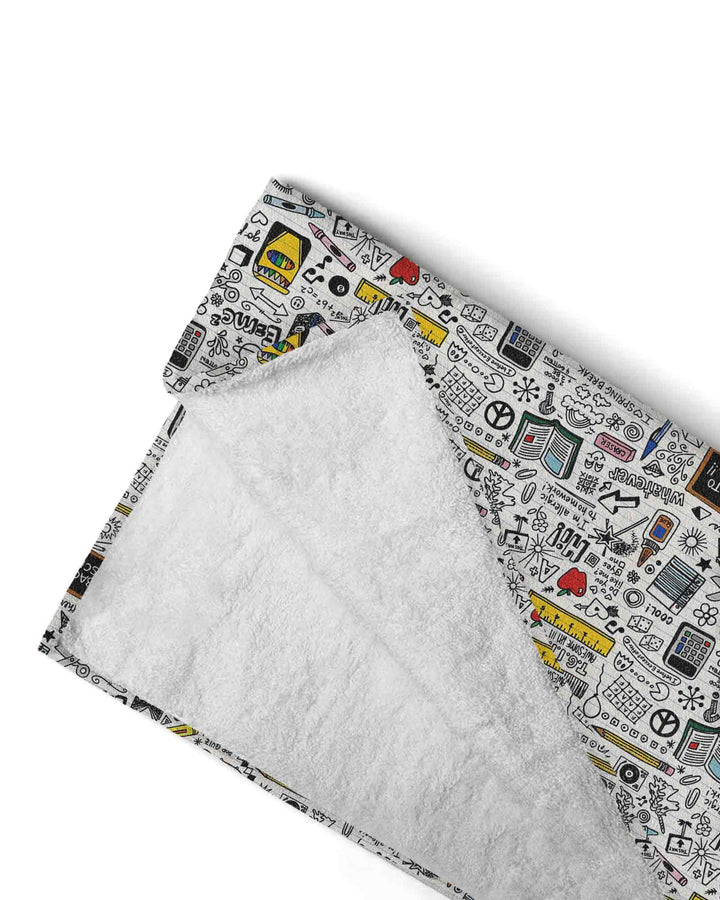 School Days Doodles Bamboo Beach Towel