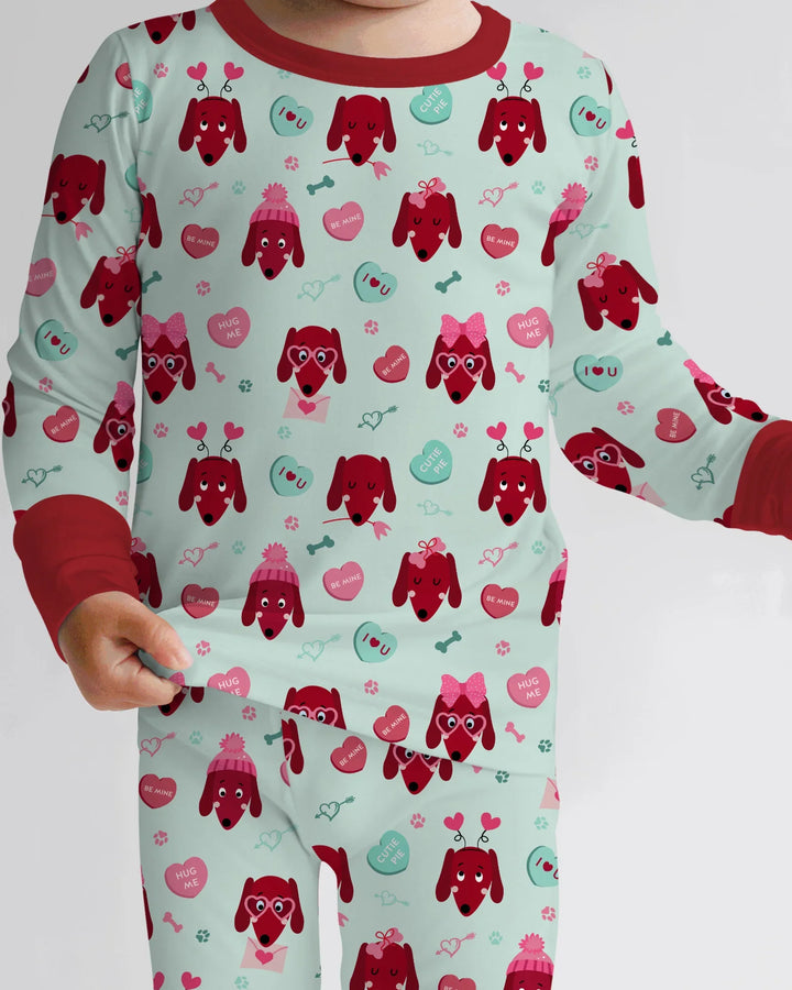 Dachshund Is My Valentine Two Piece Long Sleeve Pajama Set