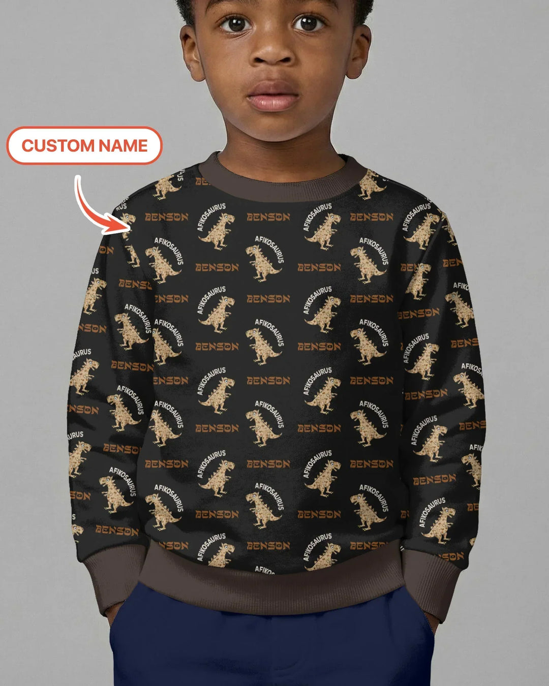 Custom Name Afikosaurus Crewneck Sweatshirt