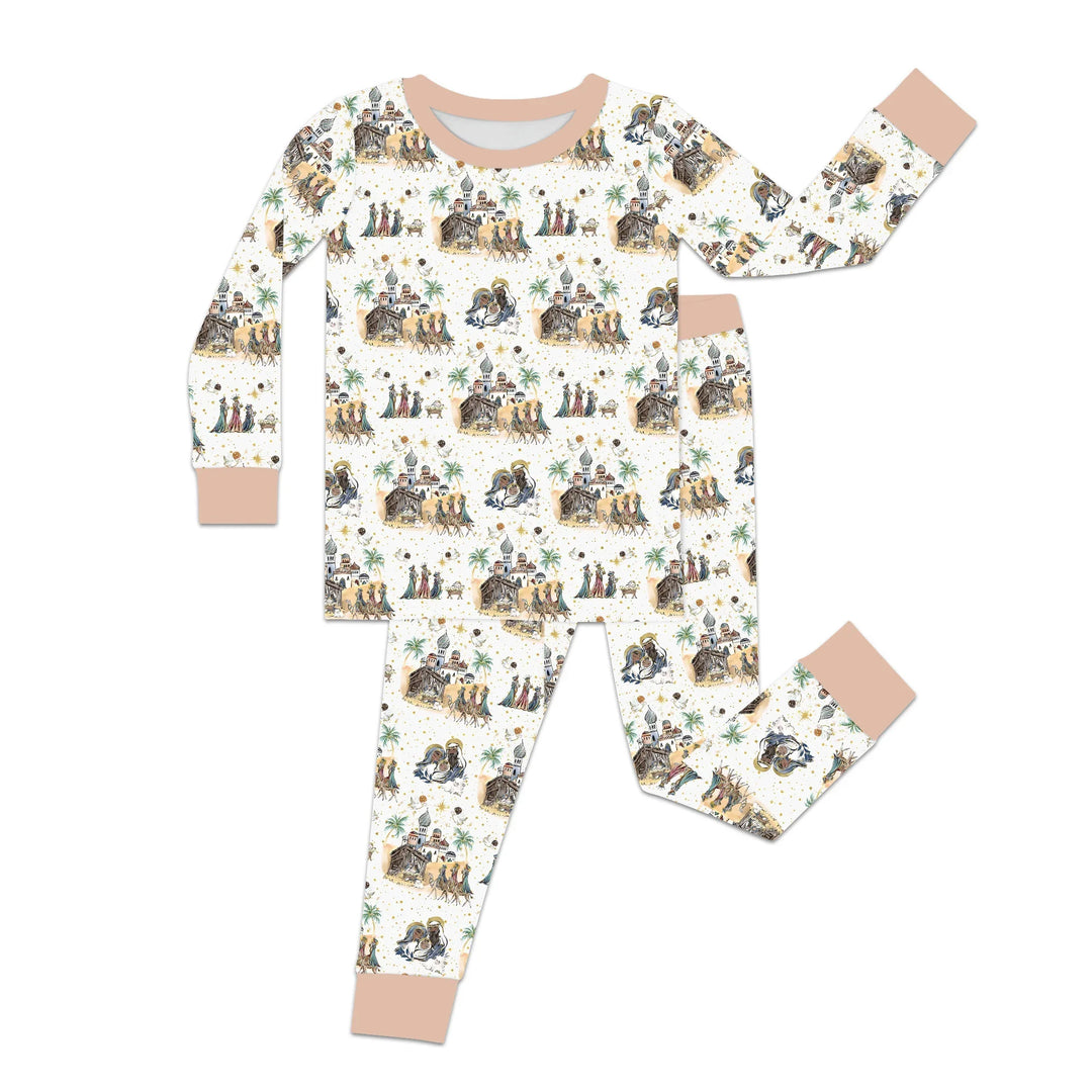 Nativity Christmas Family Matching Family Two Piece Long Sleeve Pajama Set