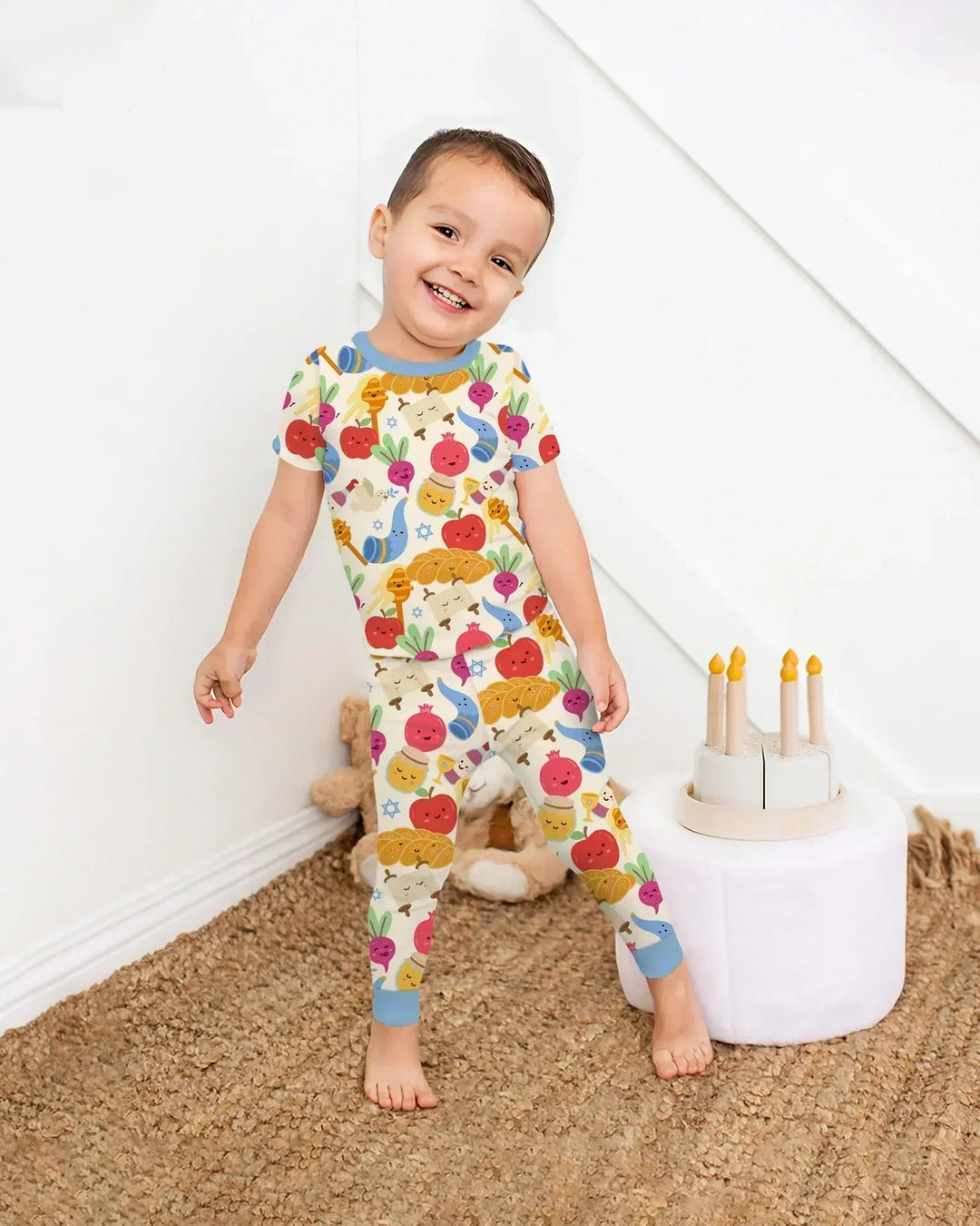 Shana Tova Rosh Hashanah Bamboo Two Piece Short Sleeve Pajama Set