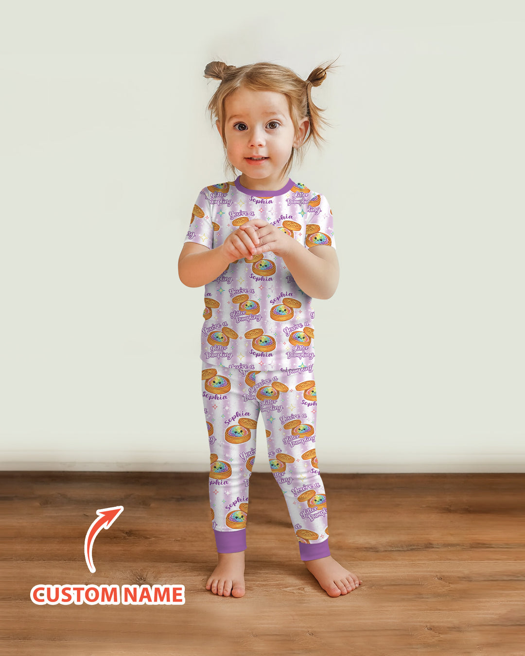 Conjunto de pijama de dos piezas de bambú de manga corta, plantilla personalizada