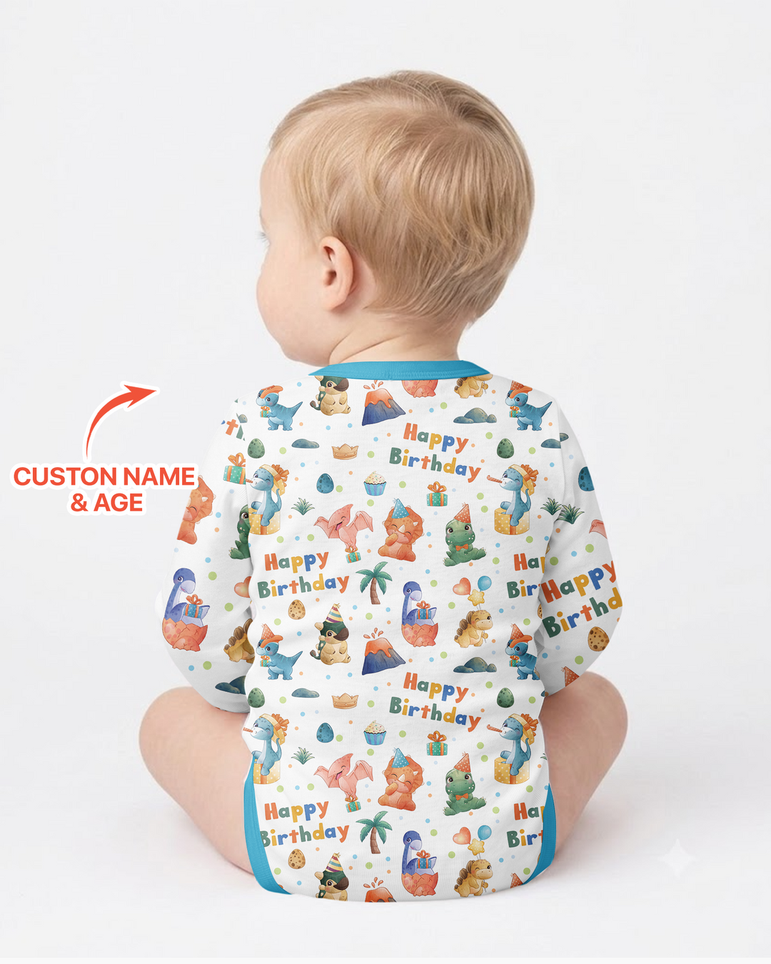 Custom Name When I Wake Up Birthday Dino Bamboo Bodysuit