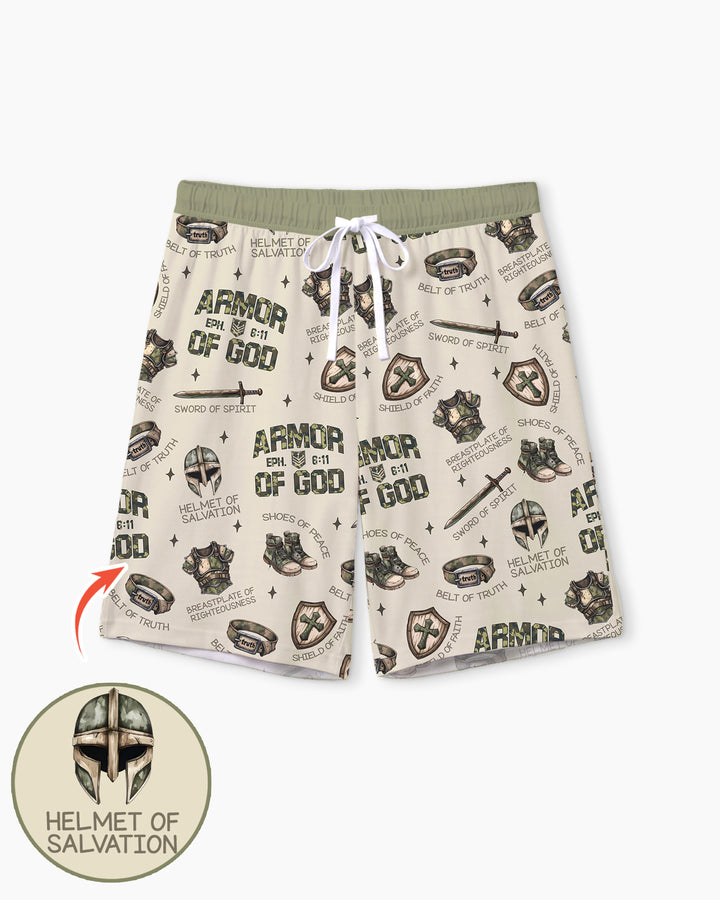 Camo Armor Of God Bamboo Men Short Sleeve Short Pajama Set