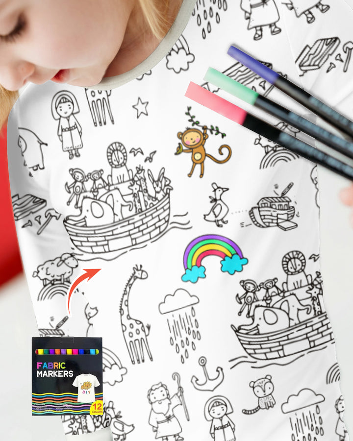 Zweiteiliges Langarm-Pyjama-Set mit Sommerfrüchten