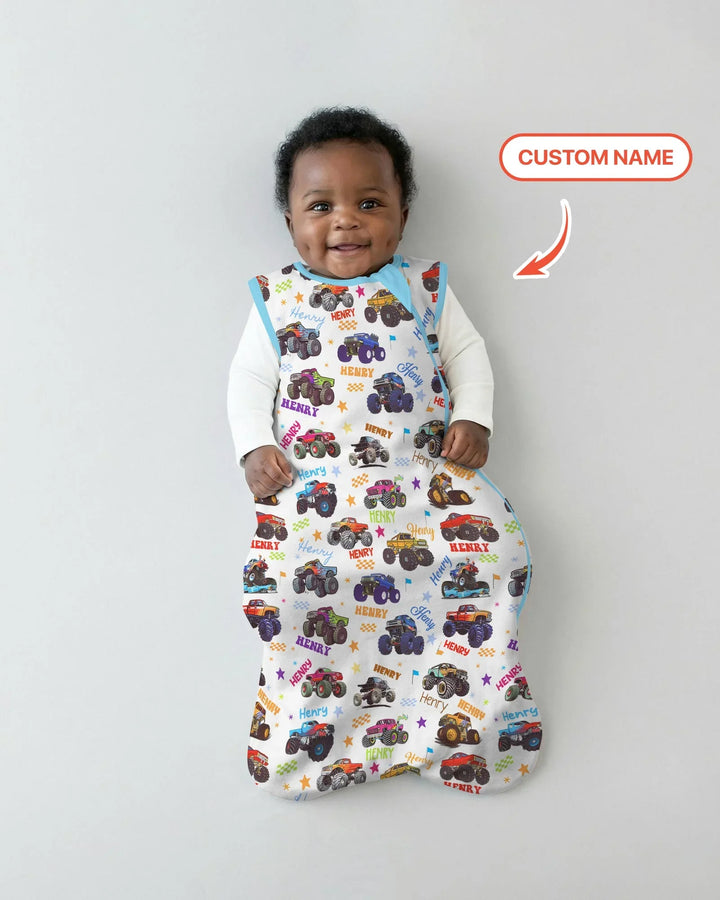 Saco de Dormir de Bambú con Nombre Personalizado de Camión Monstruo