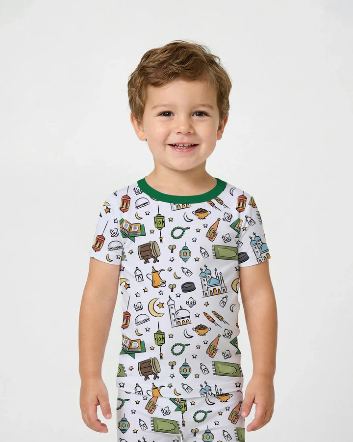 Zweiteiliges, kurzärmliges Pyjama-Set mit Marienkäfern