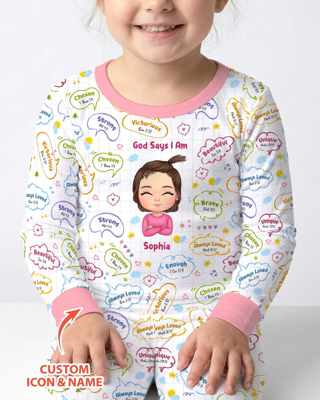 Zweiteiliges Langarm-Pyjama-Set mit Sommerfrüchten