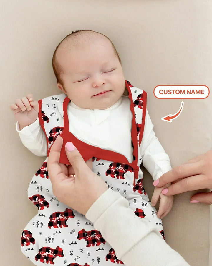 Custom Name Family Bear Matching Bamboo Sleep Bag