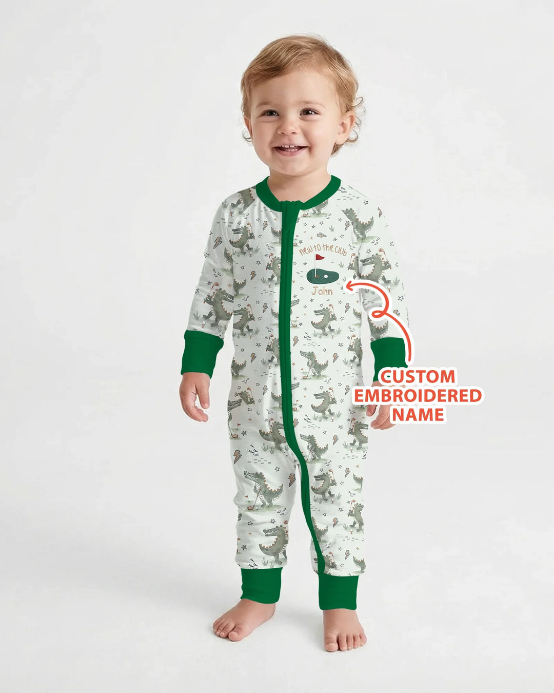 Personalized Embroidered Name Crocodile Golf Bamboo Convertible Zippy