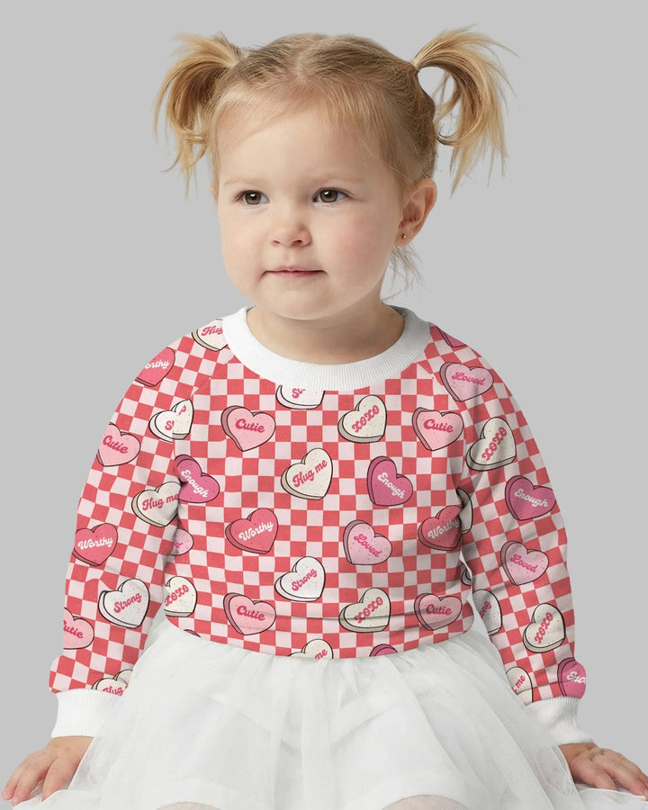 Valentine in Hearts Crewneck Sweatshirt