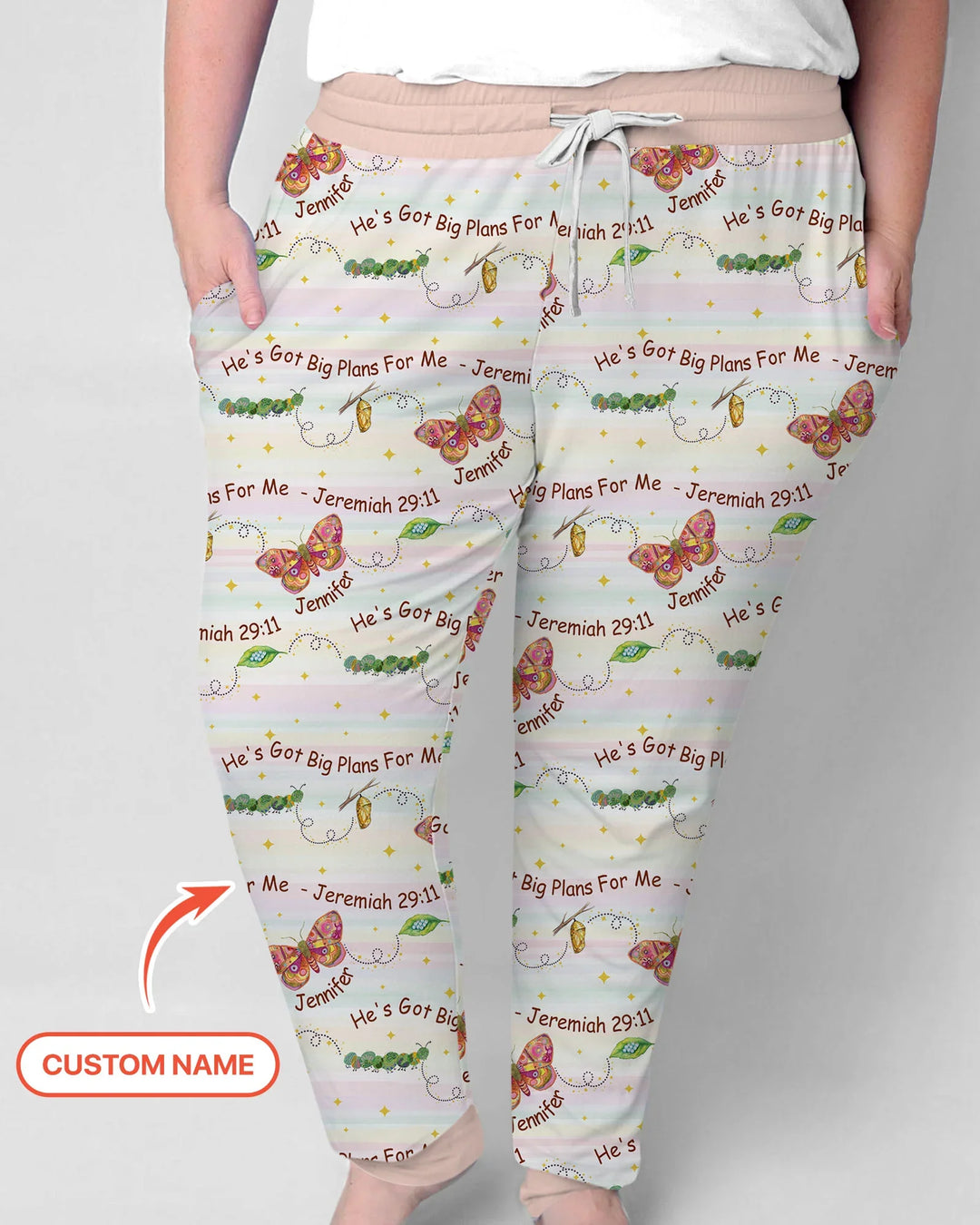 Personalisiert: Er hat Großes mit mir vor, Pyjama-Set für Damen aus Bambus