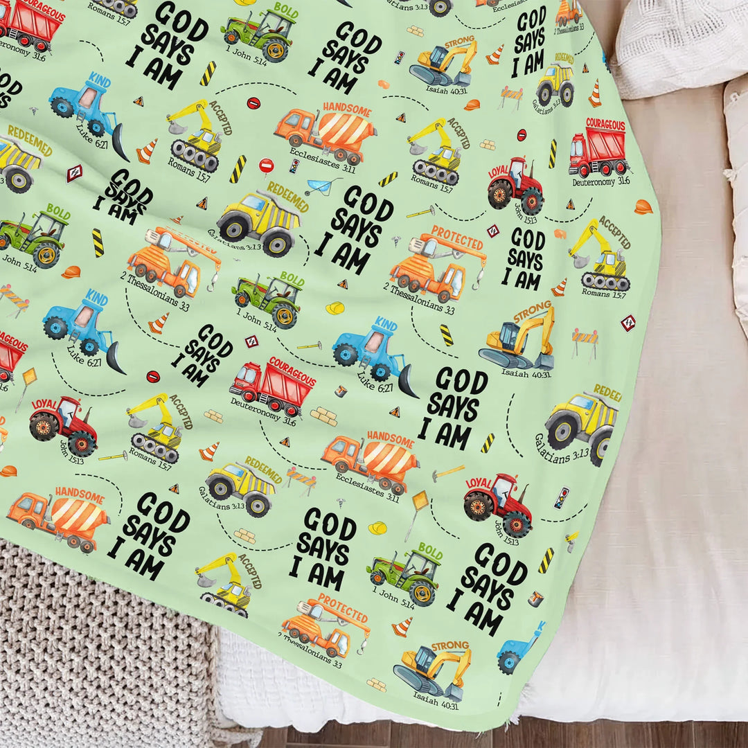 God Says I Am Boy Toddler Blanket