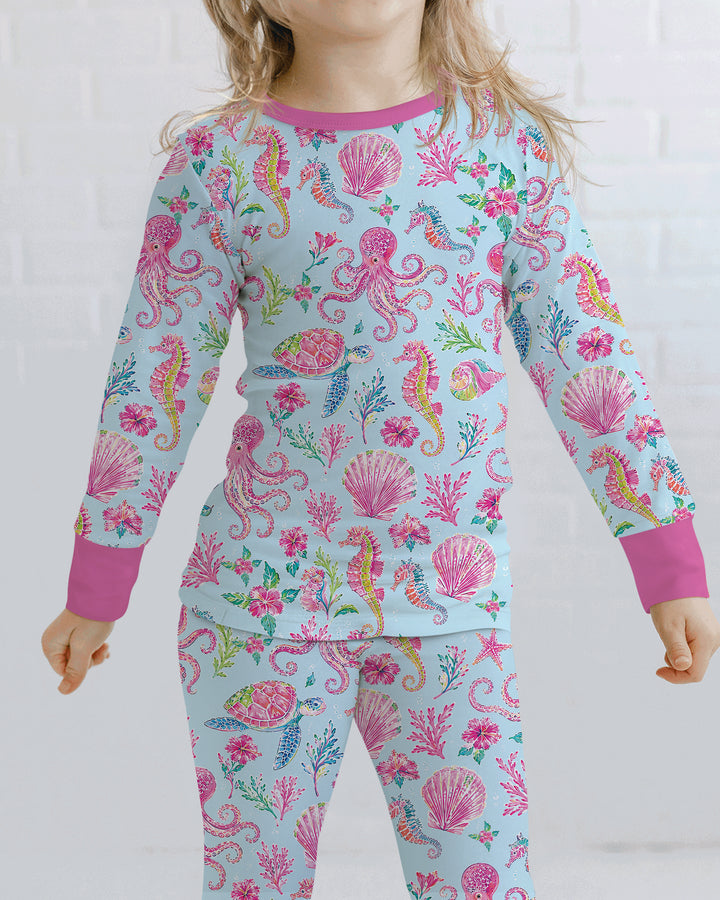 Preppy Palm Beach Bamboo Two Piece Long Sleeve Pajama Set