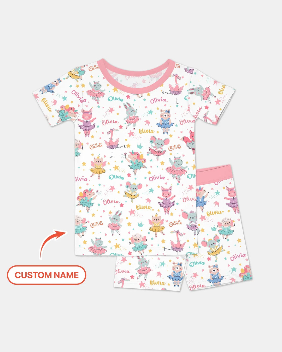 Zweiteiliges Pyjama-Set mit kurzen Ärmeln und Shorts im Sommer-Design