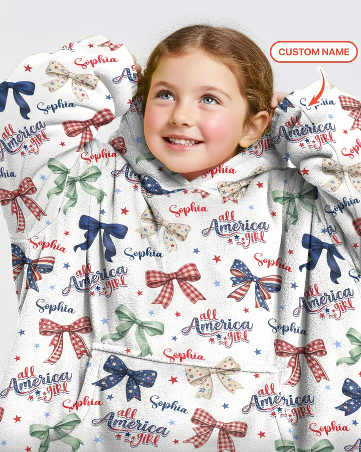 Personalisierte All American Girl Bambus-Decken-Hoodie