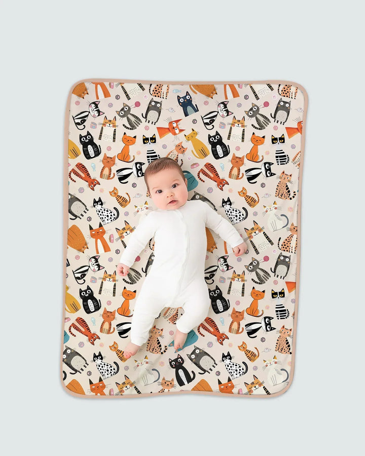 Goofy Mischief Cat Family Matching Bamboo Blanket