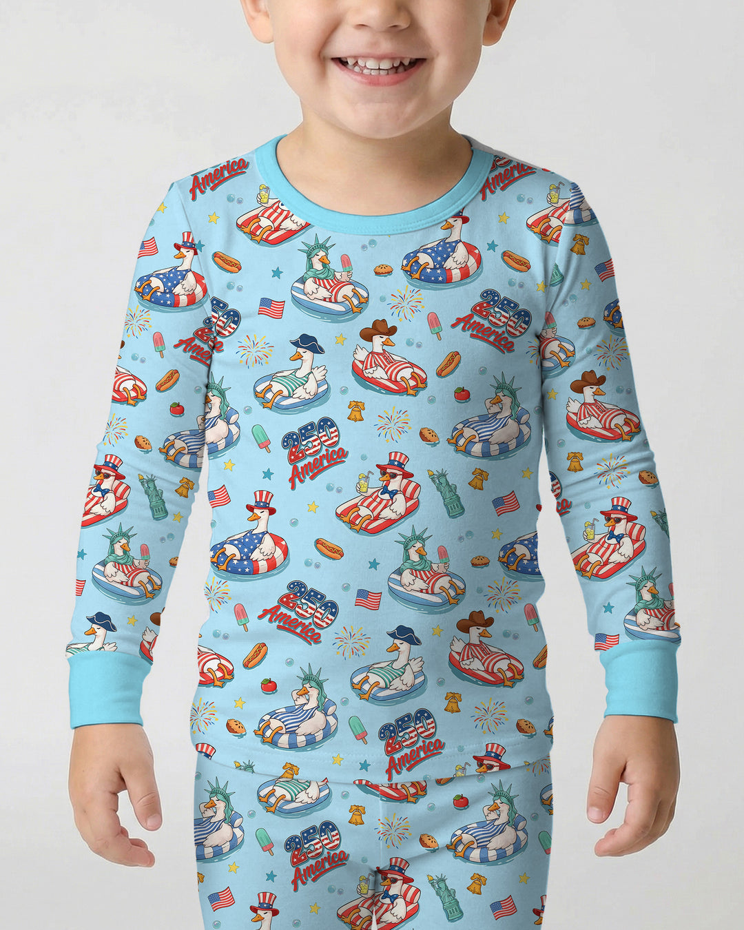 Zweiteiliges Langarm-Pyjama-Set mit Sommerfrüchten