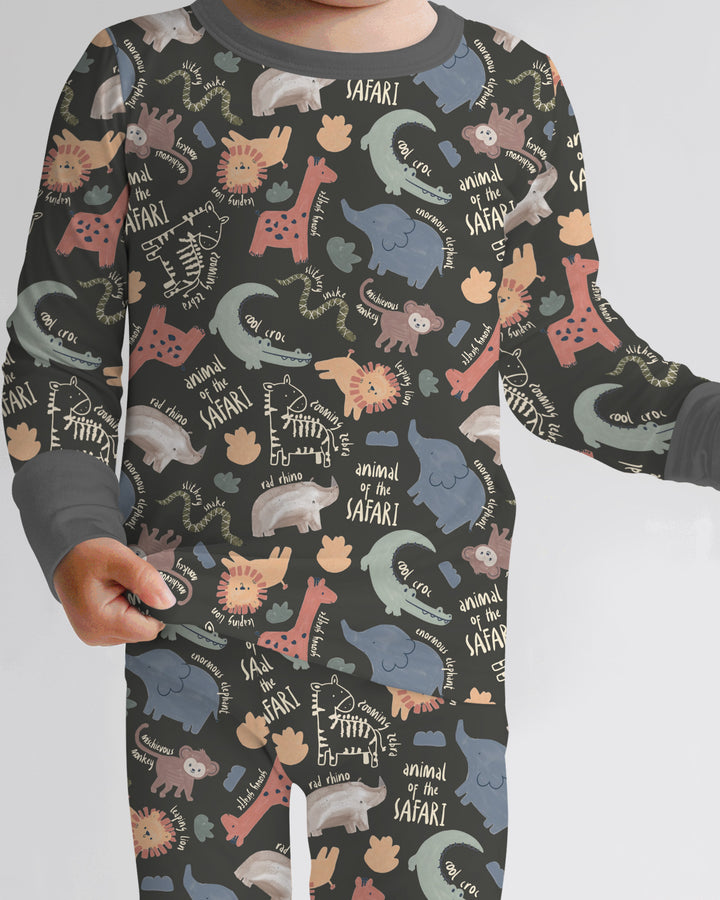 Funny African Animals Two Piece Long Sleeve Pajama Set