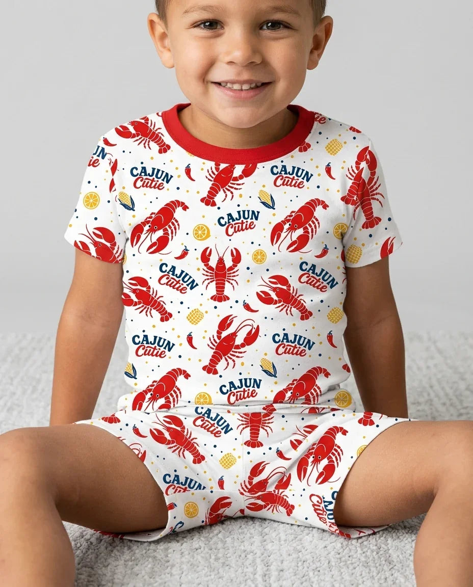 Template Zweiteiliges Pyjama-Set mit kurzen Ärmeln und Shorts