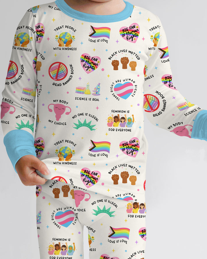 Zweiteiliges Langarm-Pyjama-Set mit Sommerfrüchten