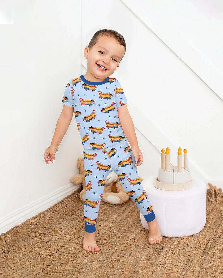 American Hot Dog Bamboo Two Piece Short Sleeve Pajama Set