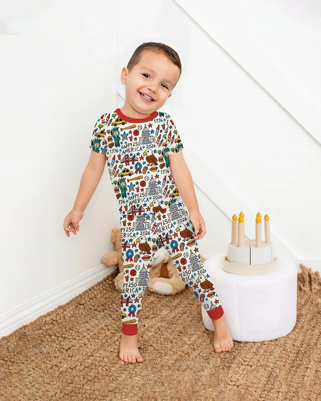 Doodle America 250th Anniversary Family Two Piece Short Sleeve Pajama Set