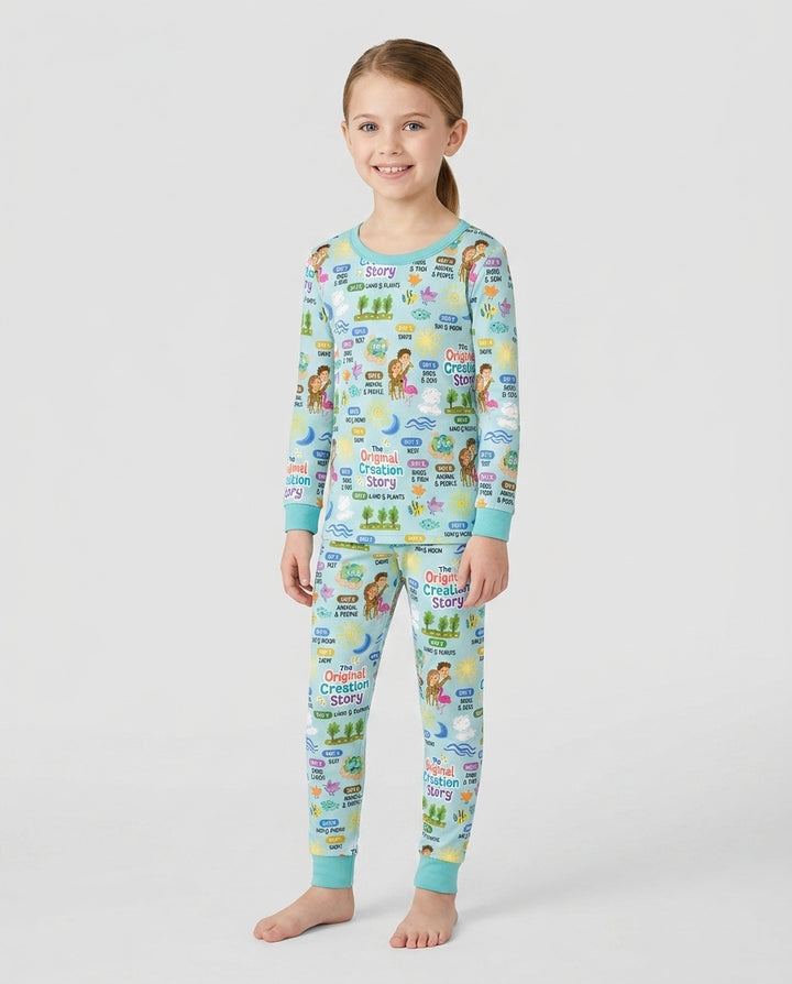 The Seven Days Of Creation Story Bamboo Two Piece Long Sleeve Pajama Set