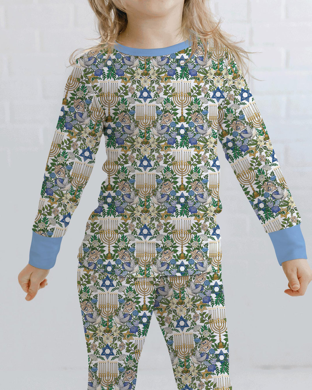 Hanukkah the Festival of Lights Mommy & Me Matching Bamboo Two Piece Long Sleeve Pajama Set