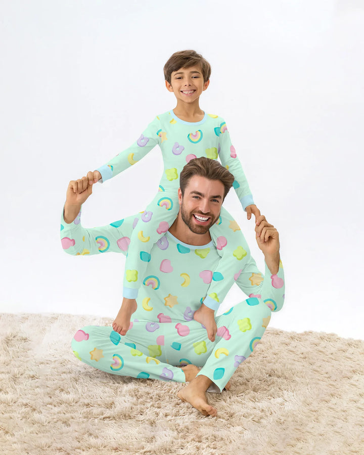 Pastel Lucky Charms Scatter Men's Pajama Set