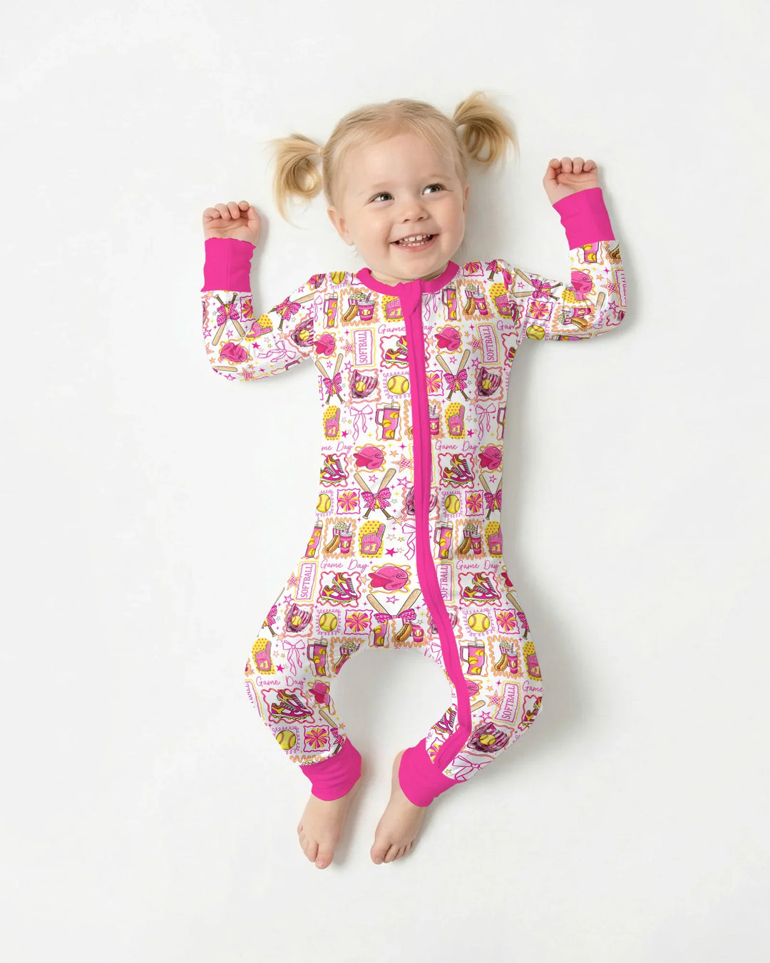 Pink Softball Game Day Bamboo Convertible Zippy