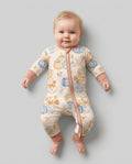 Preppy Blue and Orange Chinoiserie Pumpkin Bamboo Convertible Zippy