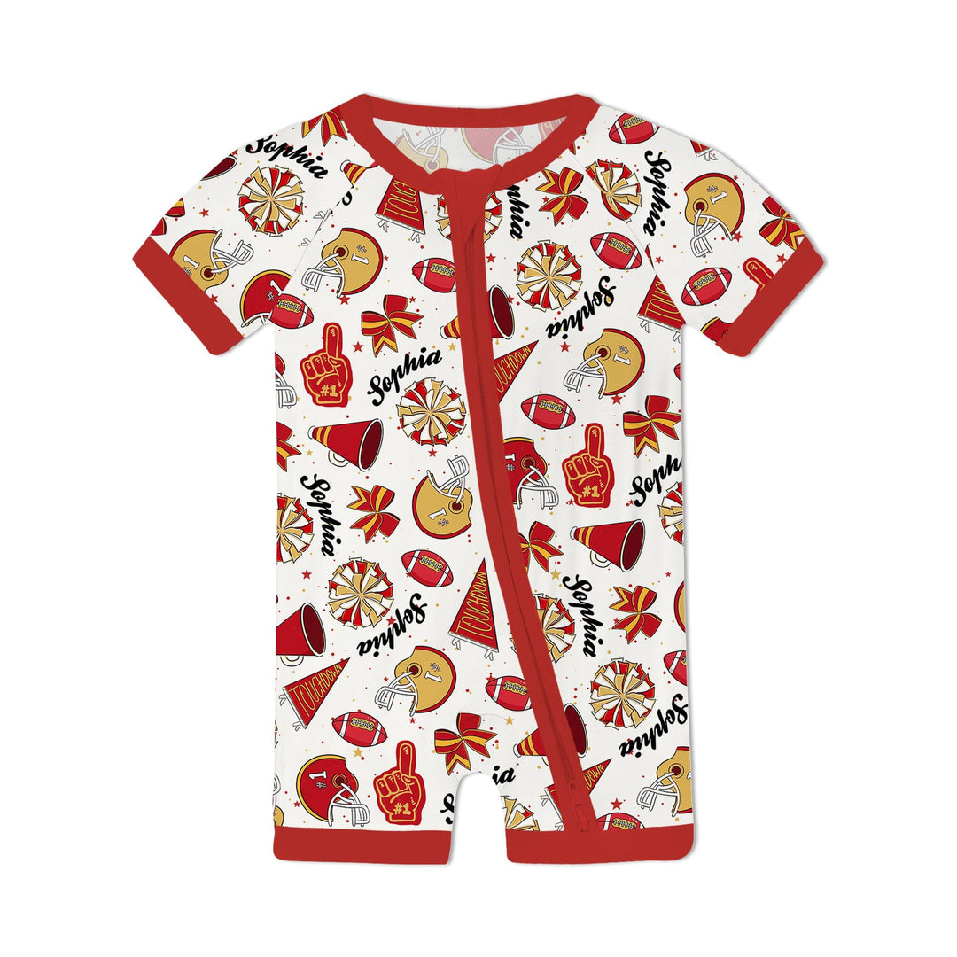 Custom Name Football Cheerleader Shorty Zippy